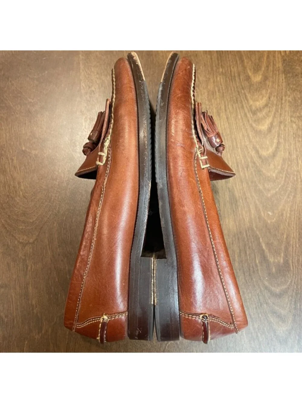 Cole Haan Leather Pinch Tassel Loafer Men's Size 9M‎ Brown Handsewn in Brazil